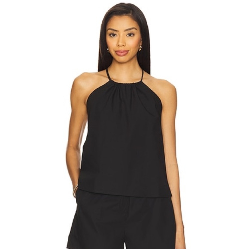 Monk & Lou Black Halter Sleeveless Top